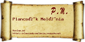 Plancsák Melánia névjegykártya